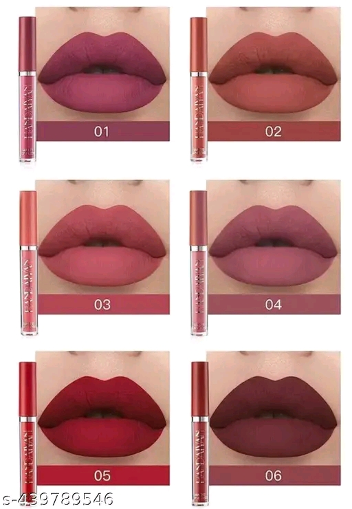 New velvet long lasting waterproof non transfer liquid matte lipstick set of 6