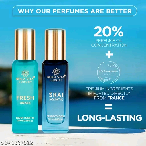 Luxury Unisex FRESH+SKAI Perfume Combo for Men and Women 40 ML (Pack of 2 Items 20ML Each)