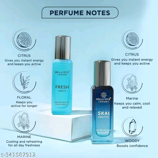 Luxury Unisex FRESH+SKAI Perfume Combo for Men and Women 40 ML (Pack of 2 Items 20ML Each)