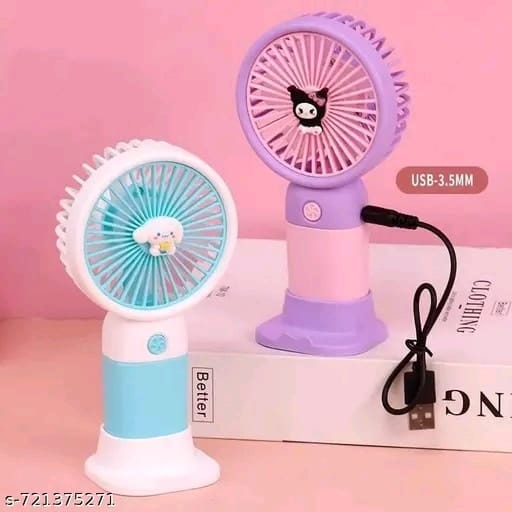 Mini Portable USB Rechargeable Handheld Fan 1200mAh, Stand, Flower