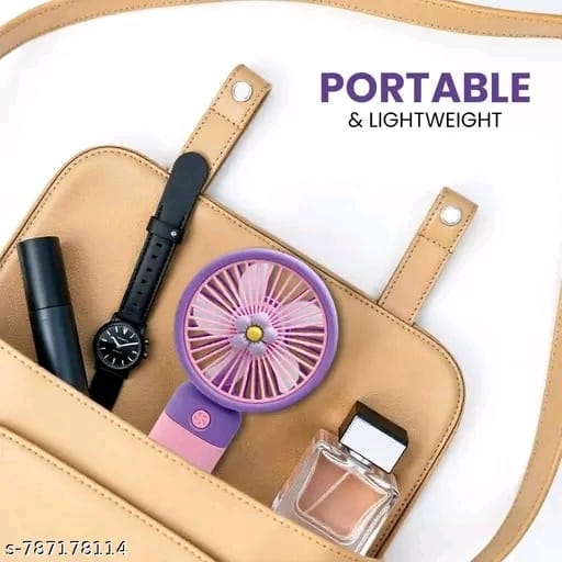 Mini Portable USB Rechargeable Handheld Fan 1200mAh, Stand, Flower