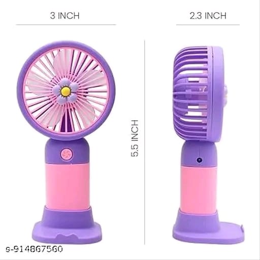 Mini Portable USB Rechargeable Handheld Fan 1200mAh, Stand, Flower
