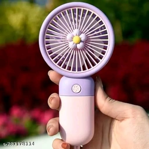 Mini Portable USB Rechargeable Handheld Fan 1200mAh, Stand, Flower